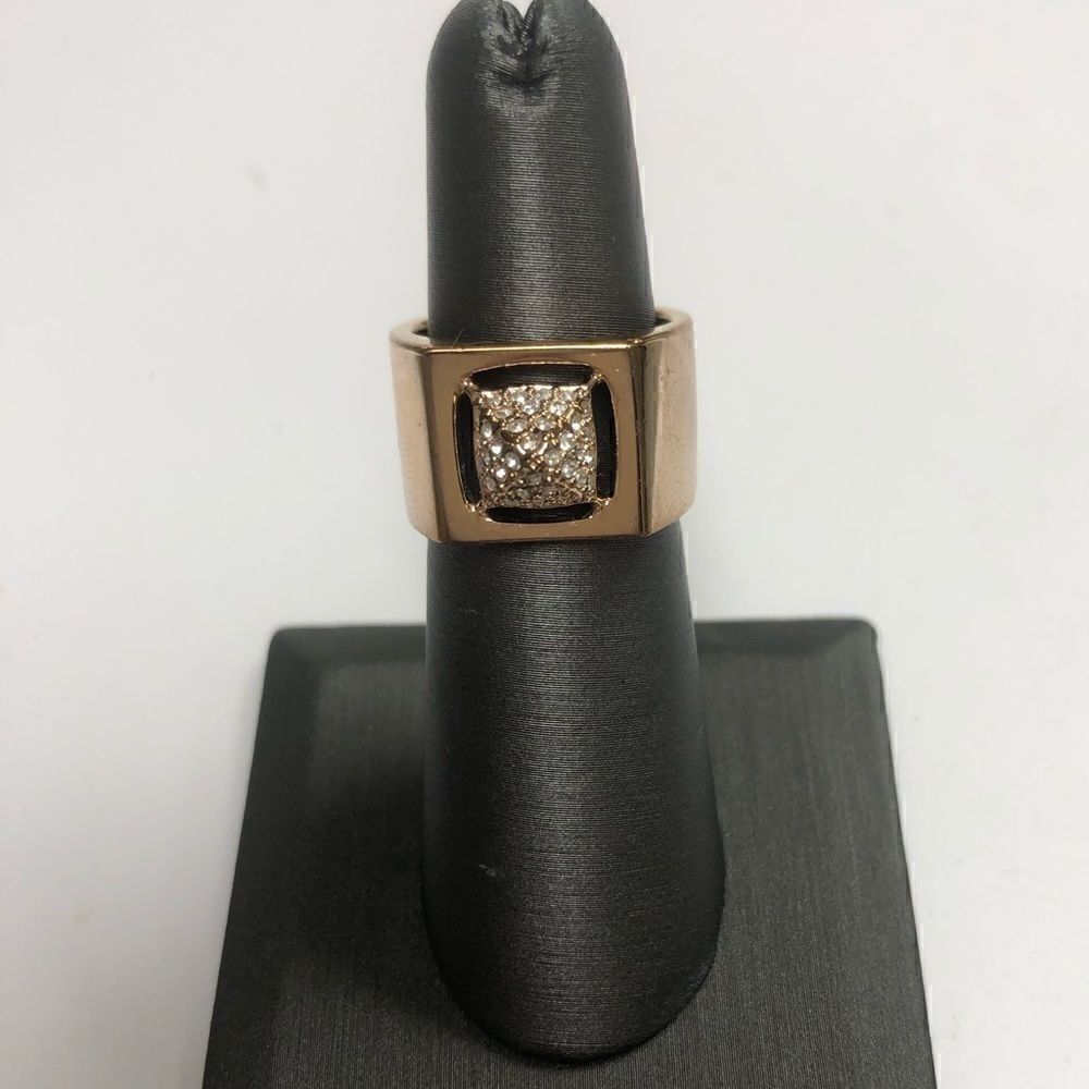 Swarovski Crystal Rhinestone Rose Gold-tone tactic Ring size 5.5